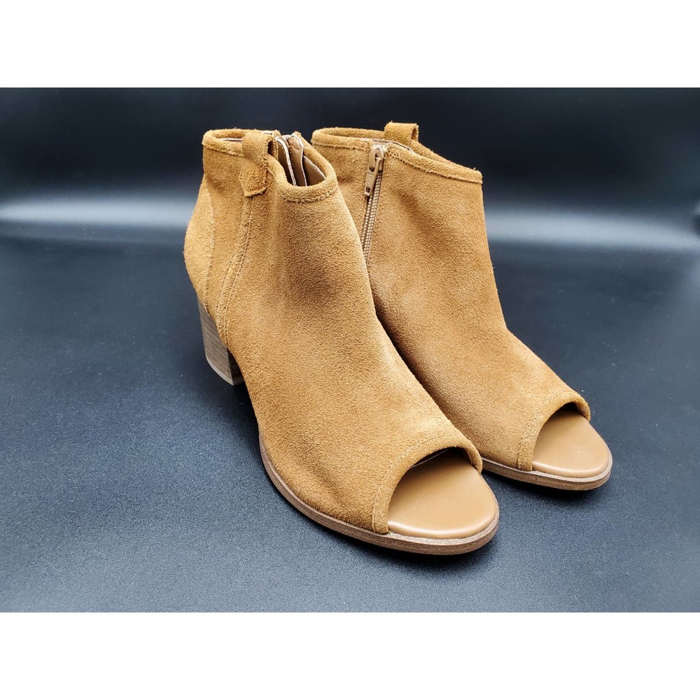 ALDO Brown Suede Peep Toe Ankle Booties Size 7